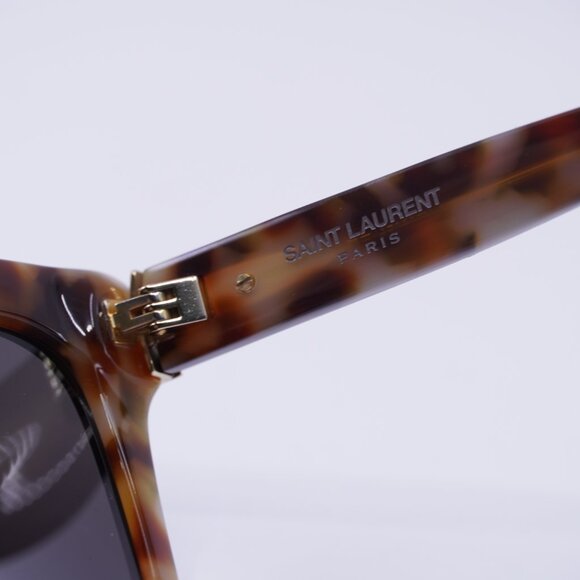 Saint Laurent SLM79 003 Sunglasses Havana Cat Eye Frame, Black Lenses - Picture 7 of 11